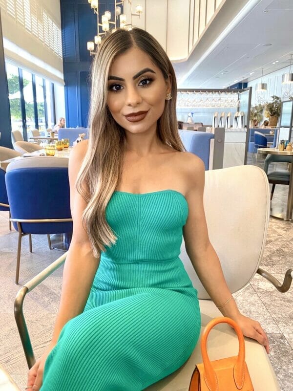 LOLA STRAPLESS MIDI DRESS